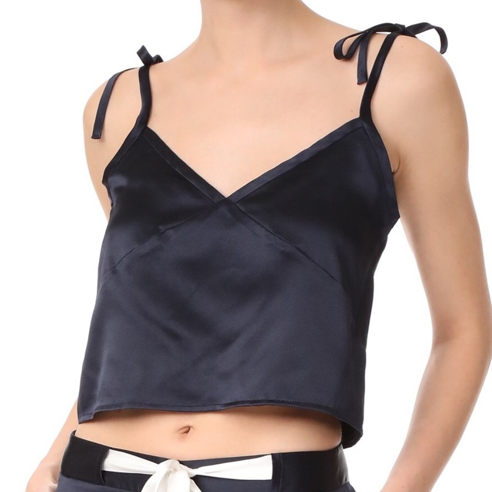 NWOT Jenny Kayne Navy Silk Tank Top XS